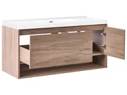 Wandmontierter Waschbeckenunterschrank mit Waschbecken UMAYO Hellbraun_1019843