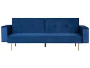 Schlafsofa 3-Sitzer VISNES Samtstoff Marineblau_729750