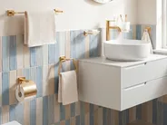 Badezimmerhalter Set 6-teilig RIOHACHA mit Handtuchstangen und -haken Gold_989463