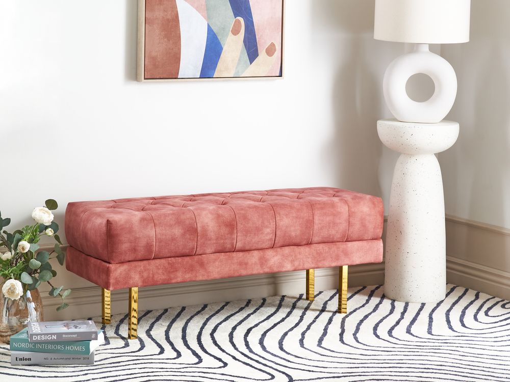 Polsterbank ROSEVILLE Samtstoff Rosa
