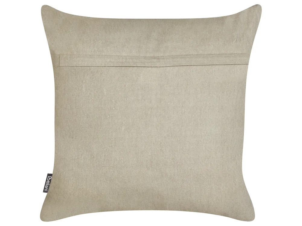 Dekokissen 2er Set VELLEIA 45 x 45 cm Baumwolle Taupe Geometrisches Muster_940096