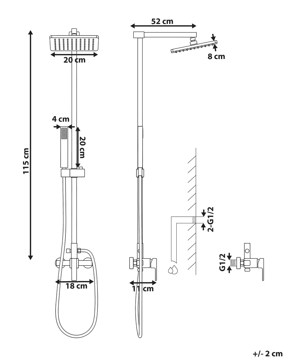 Mixer Shower Set with Rainshower TAGBO Black_786929