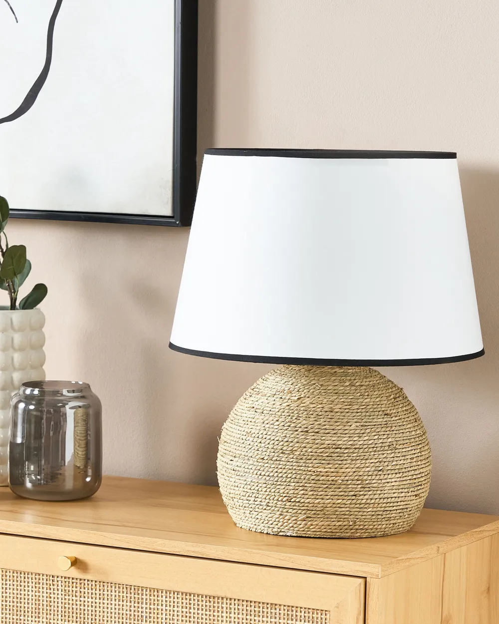 Tischlampe GROWEE Geflecht Naturfarben_872843