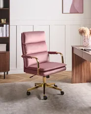 Office Chair VAMURE Velvet Pink_1071125
