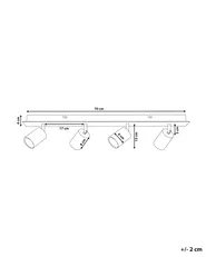 Strahler 4-flammig TIGRIS verstellbar Metall Gold_795869
