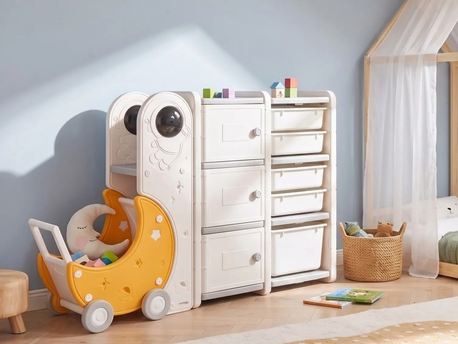 Toy Storage Organiser MOONBI 94 cm Off-White_1123636
