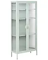 Vitrine mit Glastüren GLEORA Metall Mintgrün