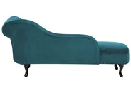 Rechtsseitige Chaiselongue NIMES Samtstoff Blaugrün_805936