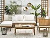 Lounge Set mit Tisch 4-Sitzer CREMONA Akazienholz Hellbraun / Cremeweiß rechtsseitig