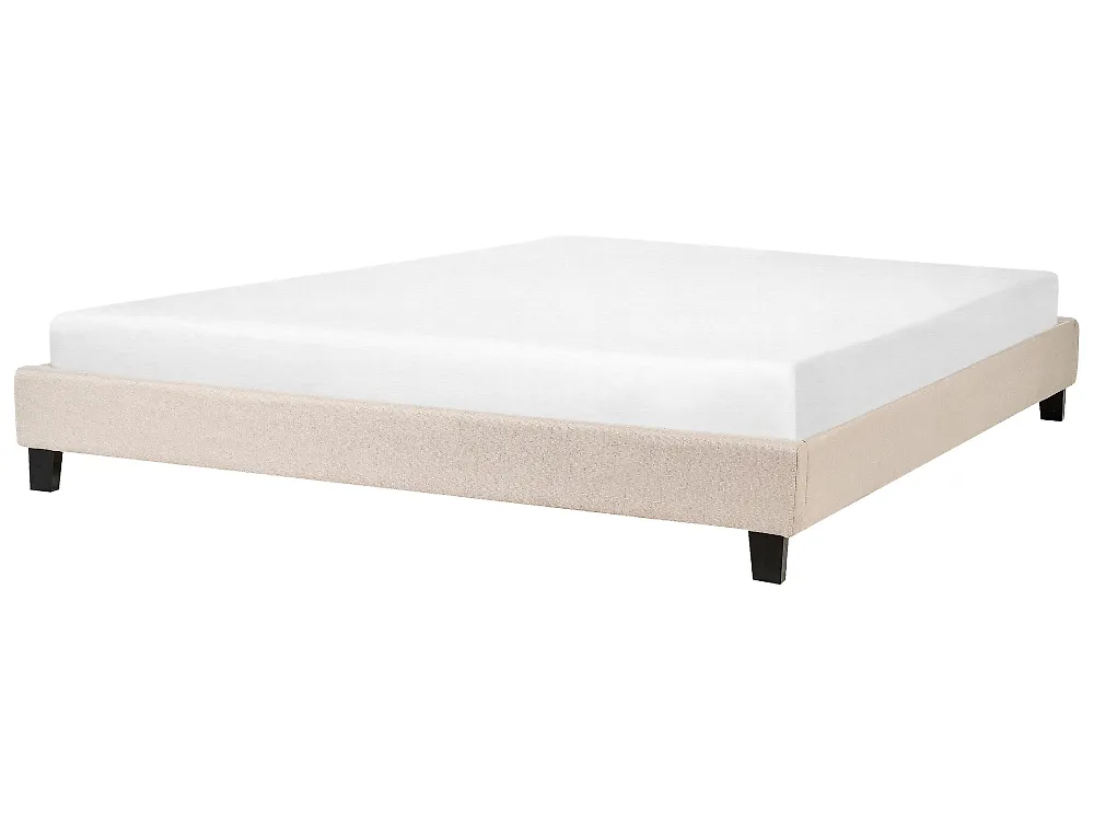 Bett ohne Kopfteil Stoff ROANNE 180 x 200 cm Beige
