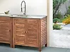 Outdoor-Küchenschrank mit Spüle BRUCOLI Braun / Silber Akazienholz