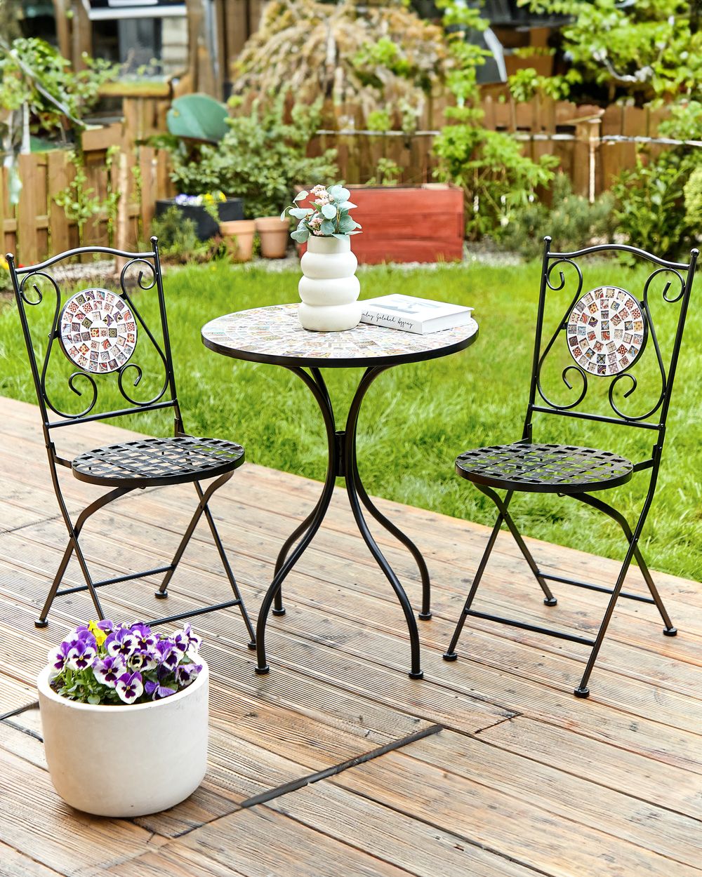 Lot de 2 chaises de jardin CASARIO Métal Noir