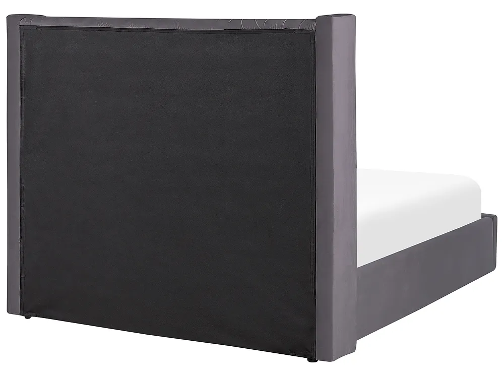 Krevet s prostorom za pohranu LUBBON Samet Sivi 140 x 200 cm_833593