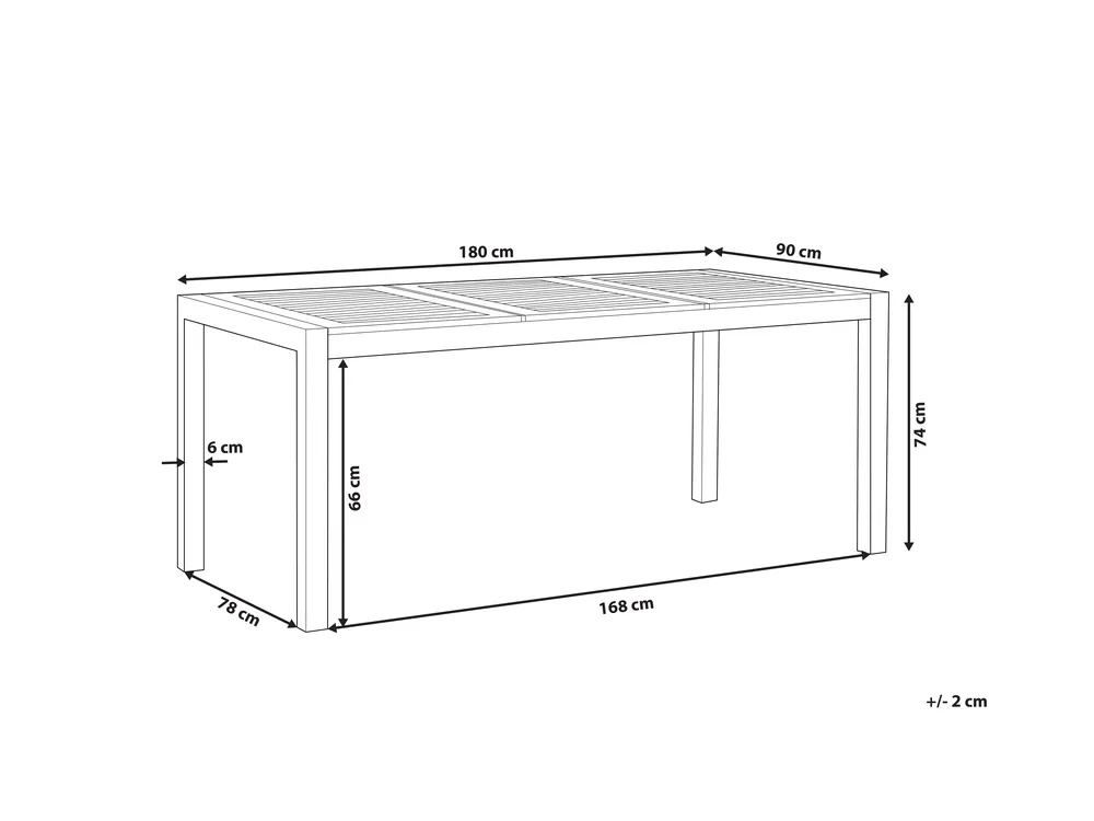 Garden Dining Table GROSSETO 180 cm 90 cm Eucalyptus Wood Brown_768423