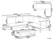 Garten Ecksofa mit Tisch 5-Sitzer MARETTIMO zertifiziertes Akazienholz Cremeweiß rechtsseitig_953858