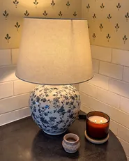 Table Lamp SILVES Porcelain White/ Blue_1163687
