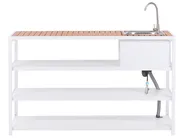 Outdoor-Küche mit Spüle AVETRANA Braun / Weiß Metall_987542