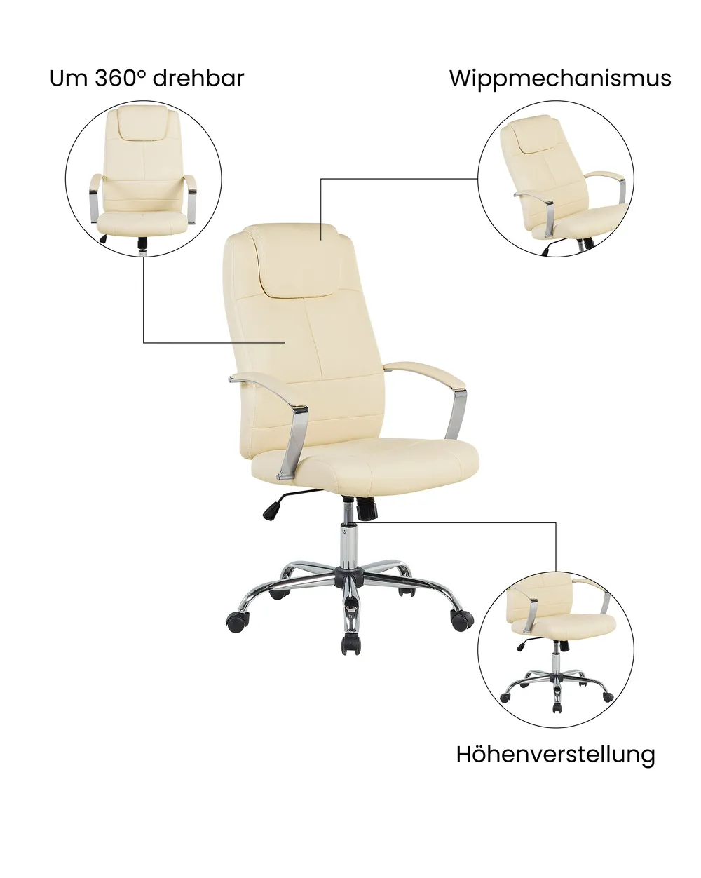 Chefsessel WINNER Kunstleder Hellbeige_1074410