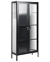 Vitrine mit Glastüren GLEORA Metall Schwarz