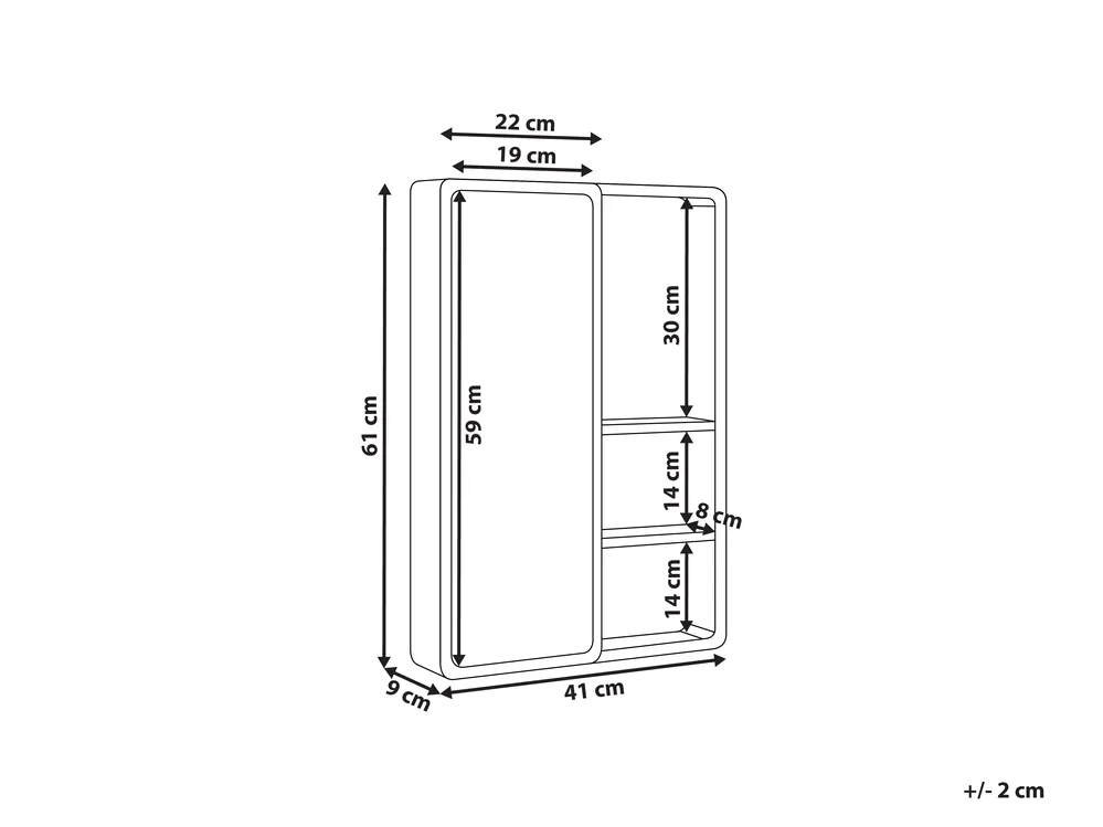 Bad-Spiegelschrank GUATAVITA 41 cm 61 cm Hellbraun_1014470