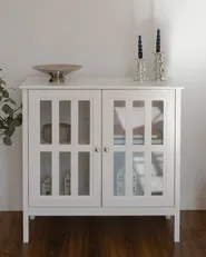 Sideboard mit Glastüren MIRAM 80 cm Weiß_982968