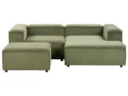 Modul Ecksofa 2-Sitzer ARDAL mit Ottomane Cord Grün linksseitig_947408
