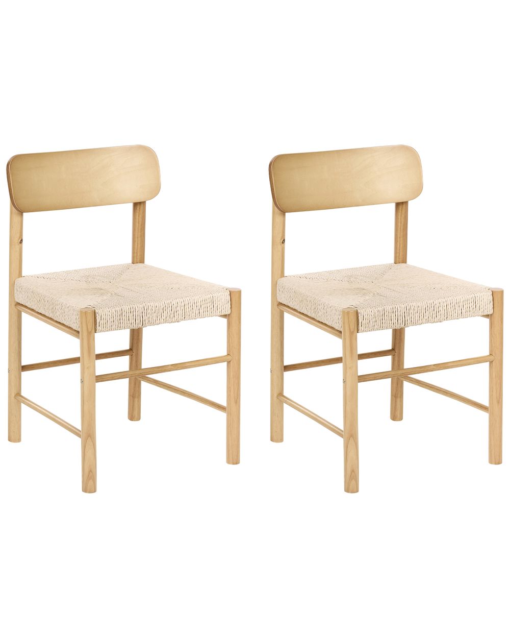 Lot de 2 chaises de salle à manger DIGNE Bois Marron clair