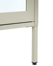 Vitrine mit Glastüren NASH 90 cm Metall Hellbeige_1091109
