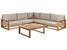Garten Ecksofa mit Tisch 5-Sitzer TIMOR modular zertifiziertes Akazienholz Hellbraun