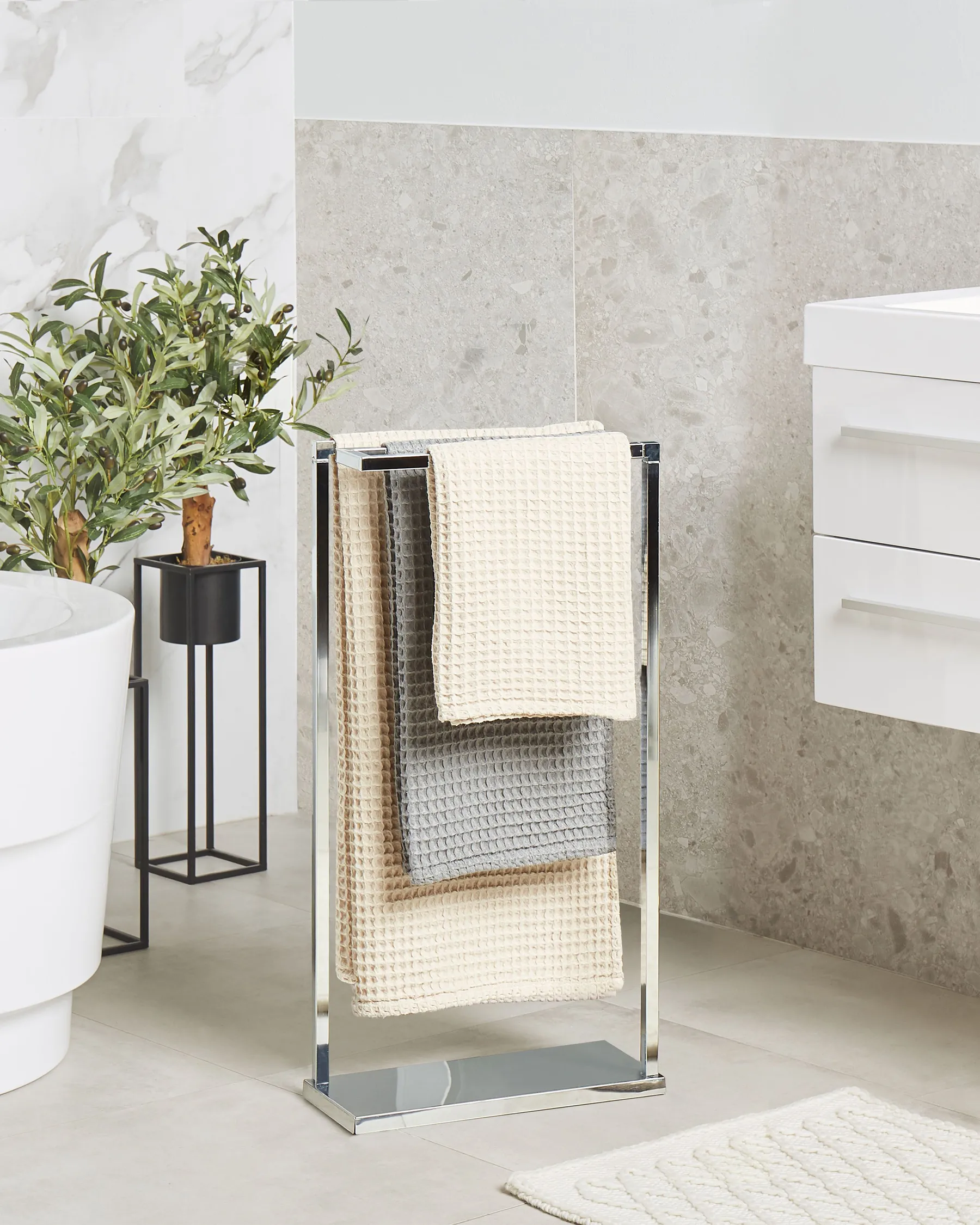 Towel Stand GARCITAS Metal Silver_821805
