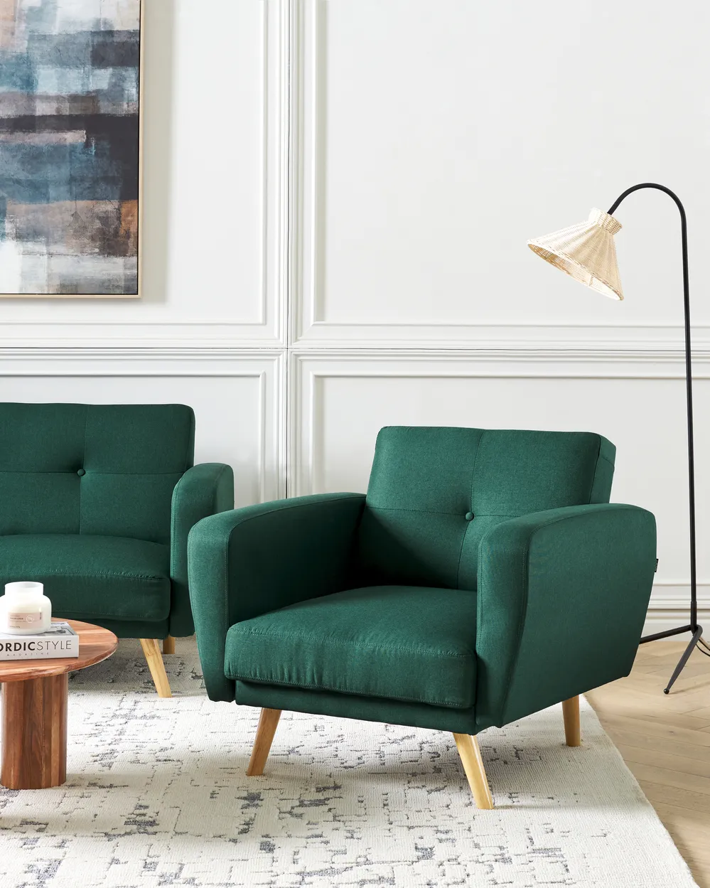 Sessel FLORLI Stoff Dunkelgrün