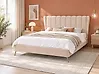 Bett mit Lattenrost Samtstoff MIRIBEL 160 x 200 cm Beige