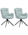 Esszimmerstuhl 2er Set drehbar AVELAR Stoff Hellblau