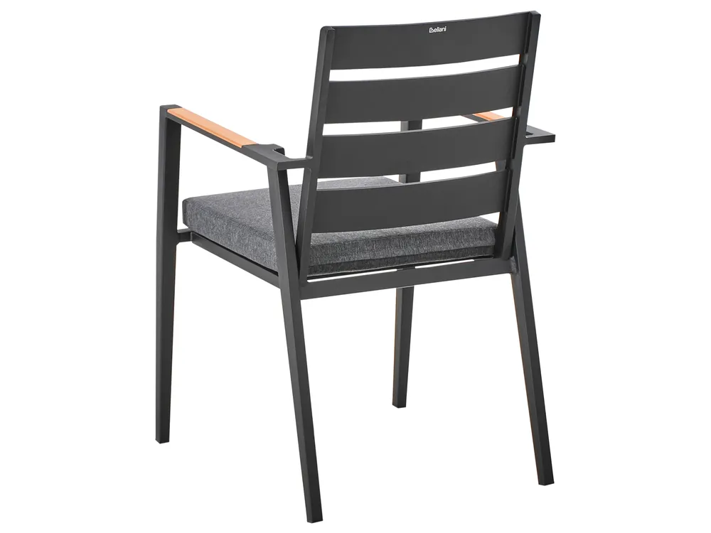 Gartenmöbel Set 4-Sitzer MALETTO/TAVIANO inkl. Kissen Metall Schwarz_993870