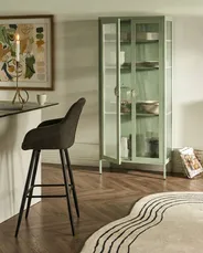 Vitrine mit Glastüren GLEORA Metall Mintgrün_1046560