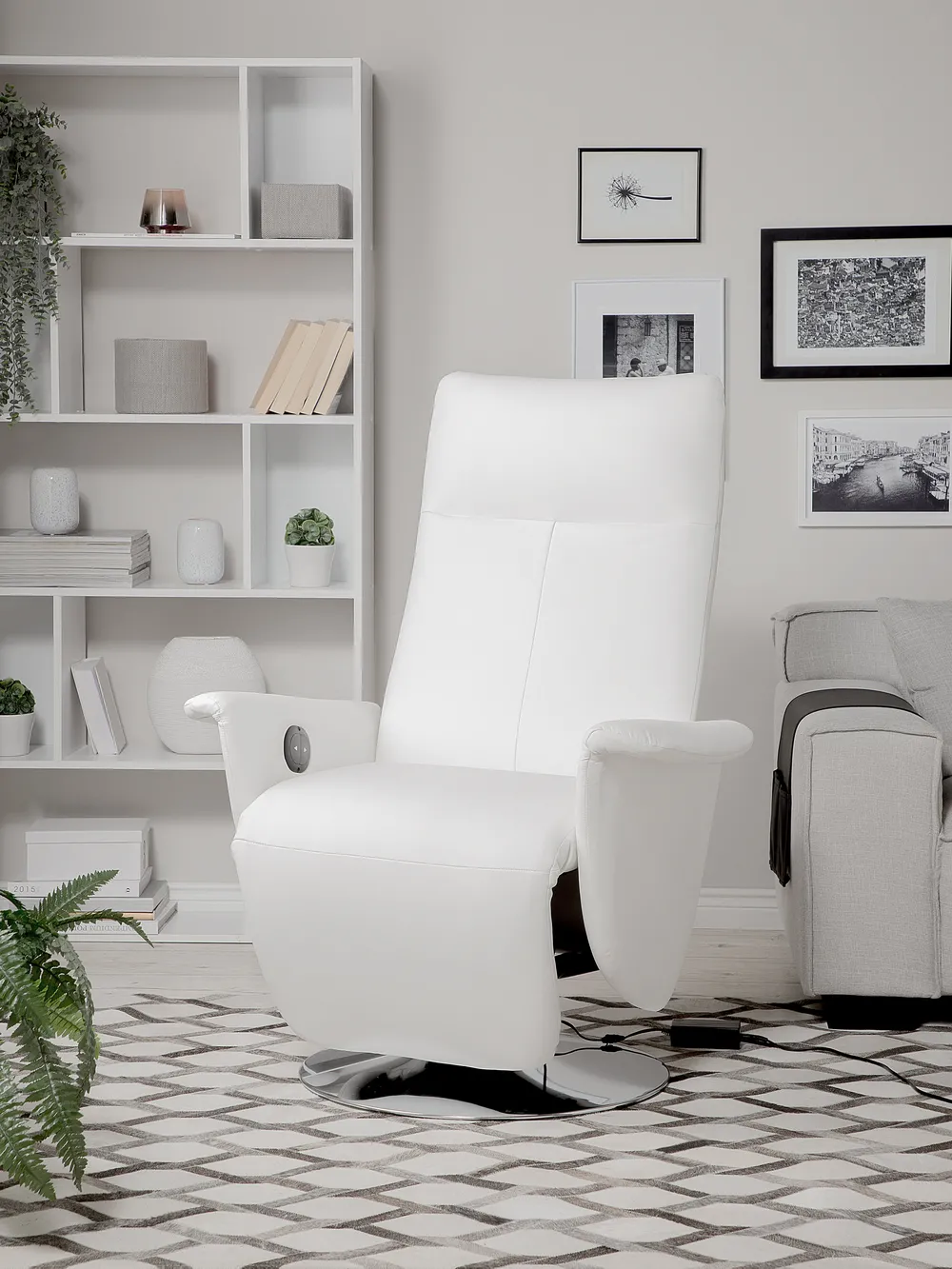 Relaxfauteuil PRIME inclusief voetensteun Kunstleer Wit_709201