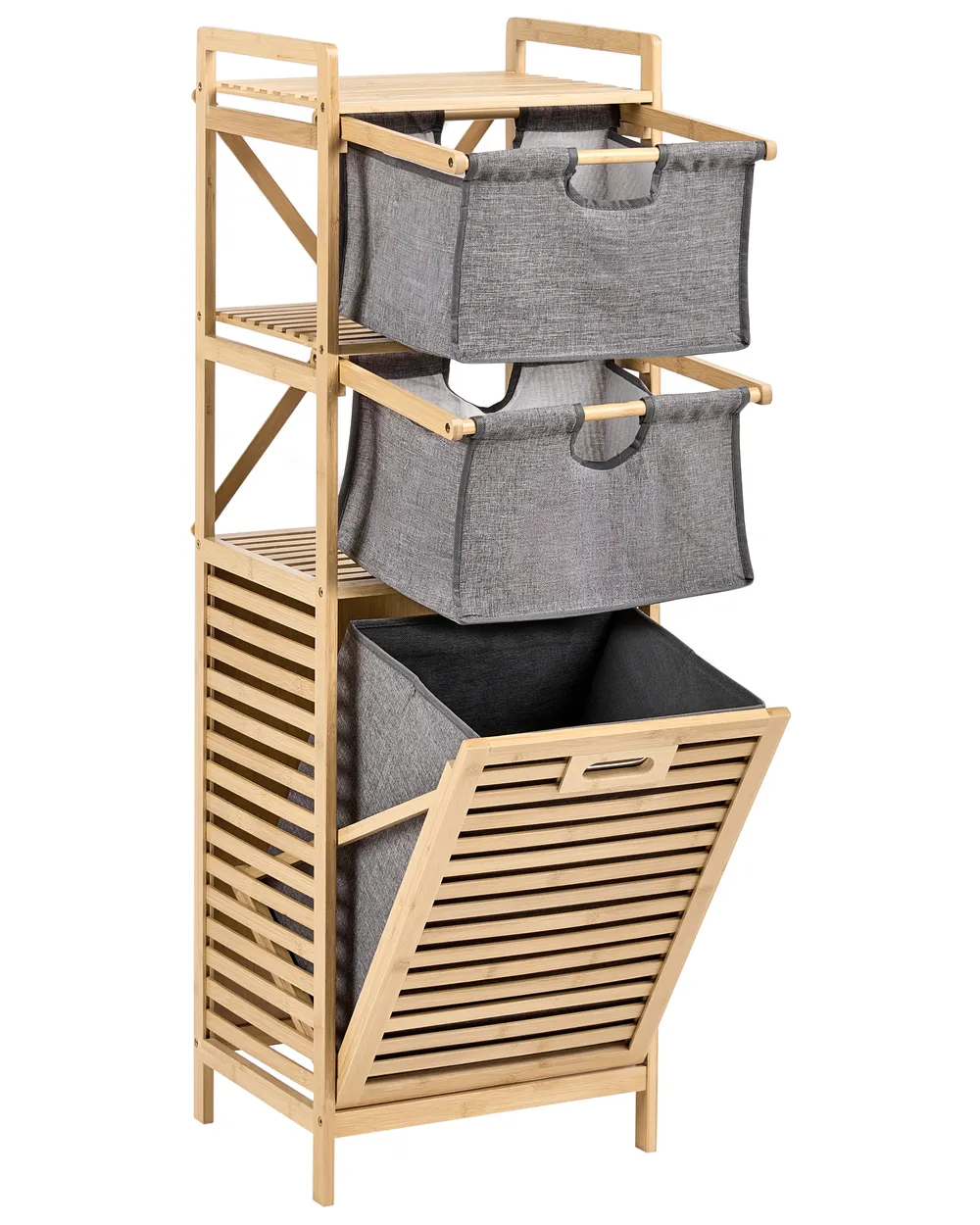 Tilt-Out Laundry Cabinet CUTERVO 40 cm Bamboo Light Brown_1135435