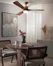 Ceiling Fan with Light ARUWIMI with Remote LED Brass_988803