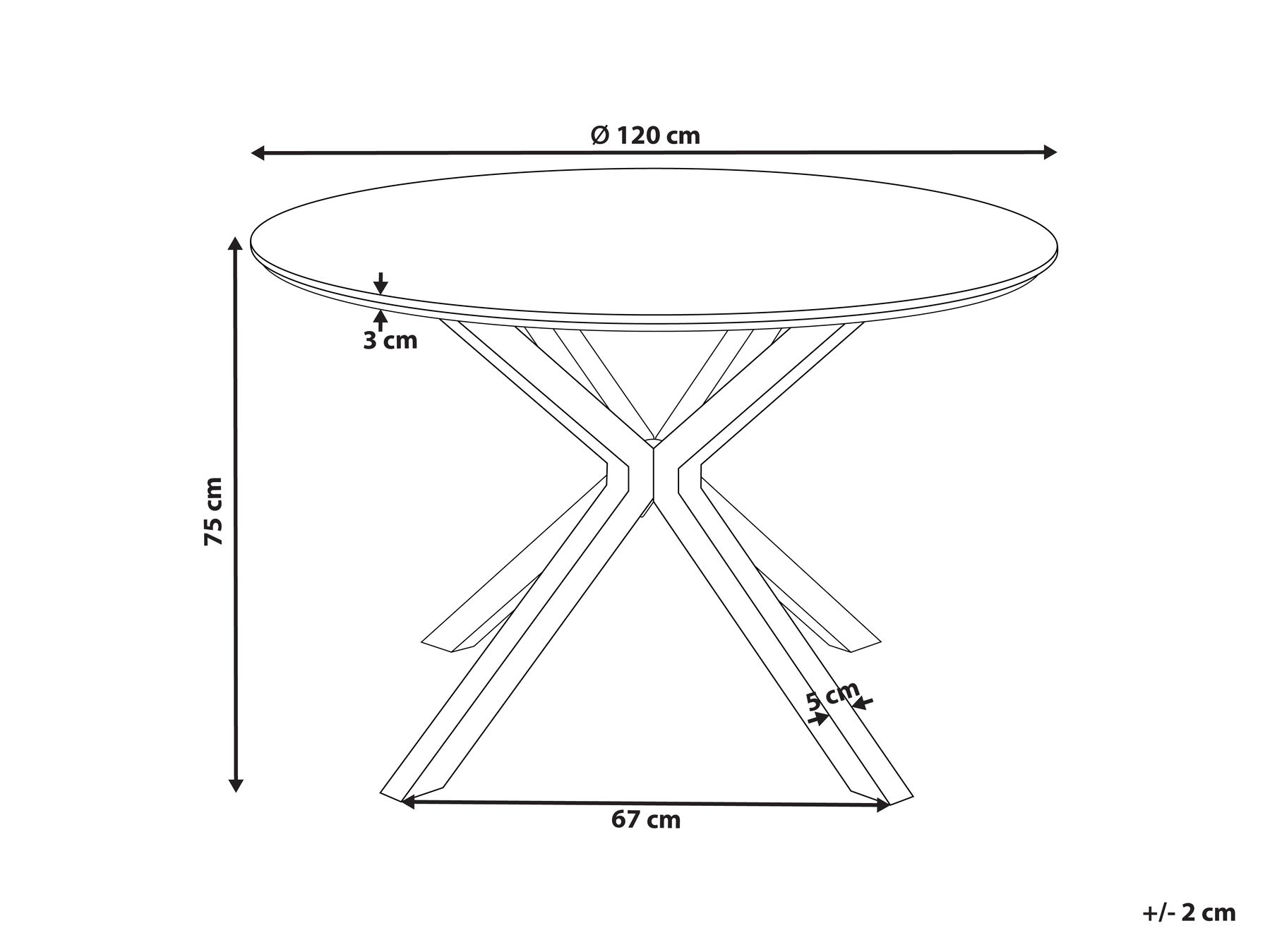 Dining Table FITZROY Black 120 cm 120 cm_1001902