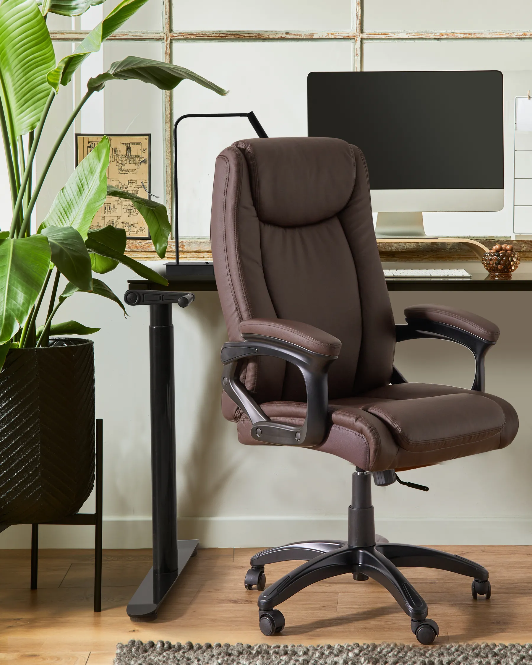 Executive Chair GRACEFUL Faux Leather Dark Brown_990056