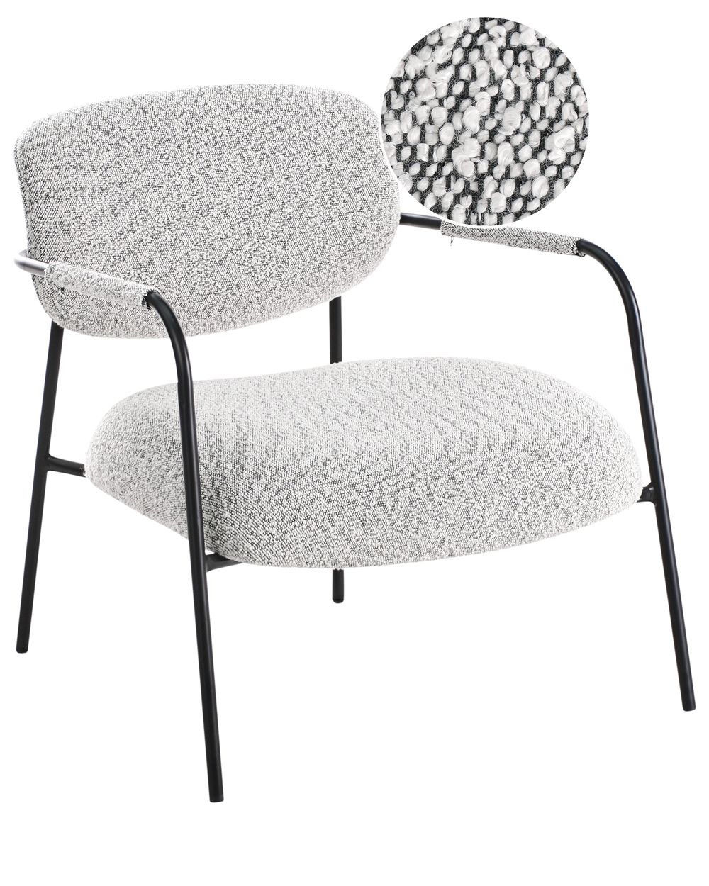 Fauteuil AUSVIKA Tissu Noir/blanc