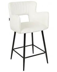 Set of 2 Bar Chairs SANILAC Velvet White_912666