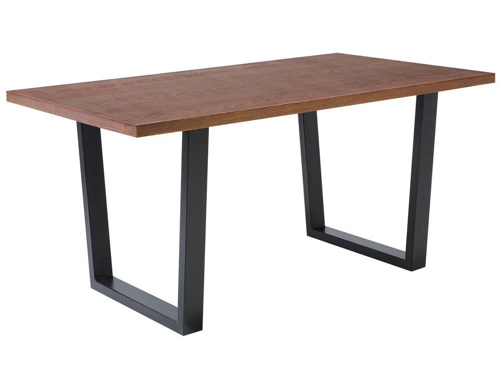 Dining Table AUSTIN Dark Walnut 160 cm 90 cm - Beliani.nl