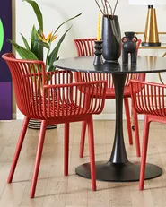 Set of 4 Garden Chairs PESARO Red_837455