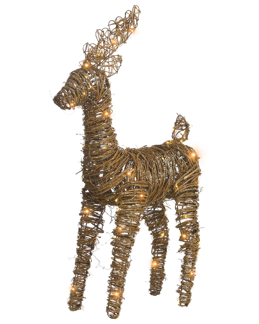 Weihnachtsdekoration LED GRINDAVIK 97 cm Rentier Naturfarben