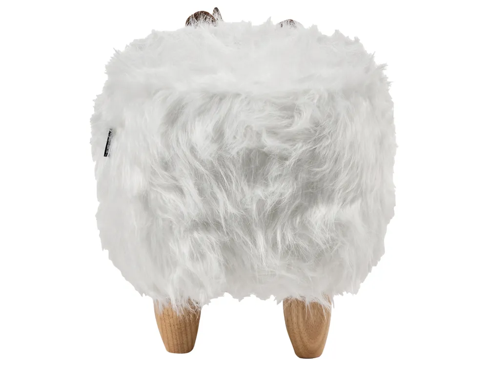 Tierhocker WOOLLY Nashorn Webpelz Weiß_1020136