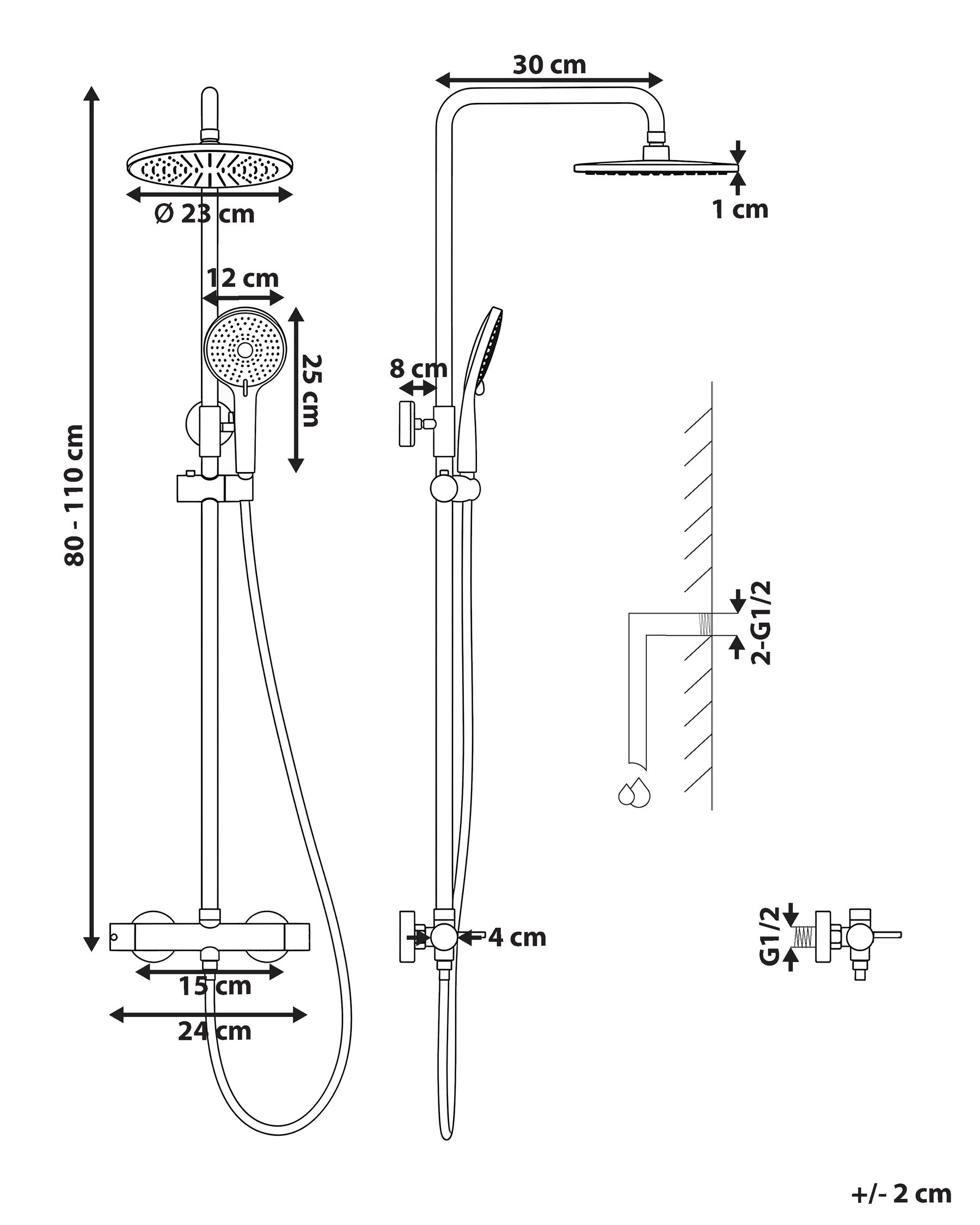 Mixer Shower Set with Rainshower PUYEHUE Gold_1000093