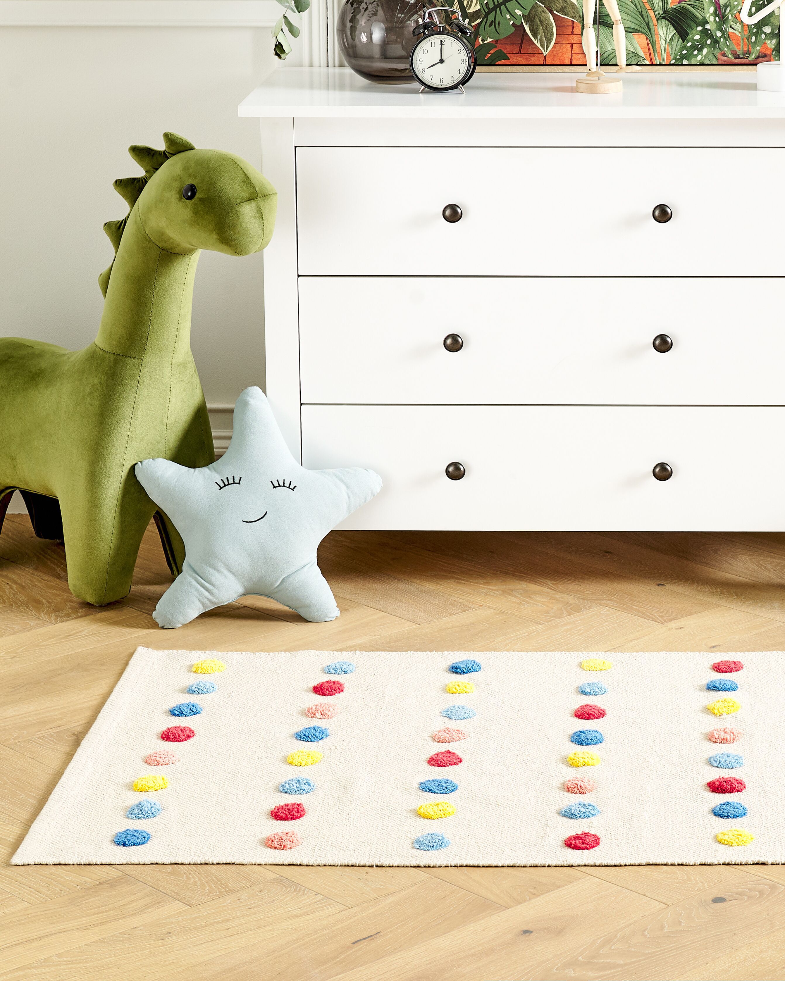 Kinderteppich LELES Beige 80 x 150 cm Baumwolle_1180267