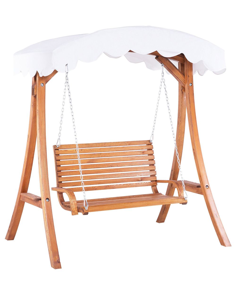 Patio Swing ANDRIA Larch Wood Brown