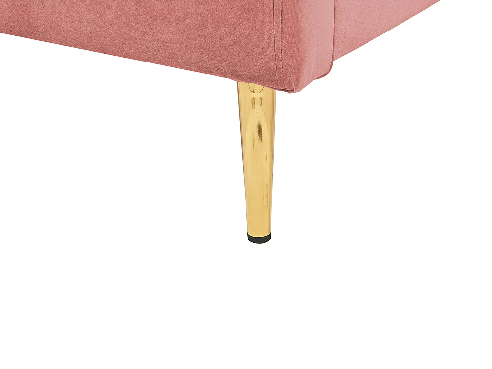 Bed Velvet CHALEIX 160 x 200 cm (EU King Size) Peach Pink_844532